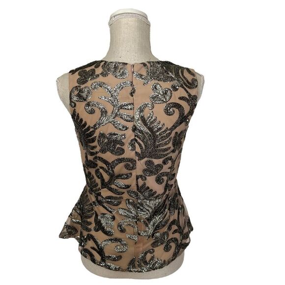 Anthropologie Greylin Embellished Sequin Peplum Top - Picture 3 of 16